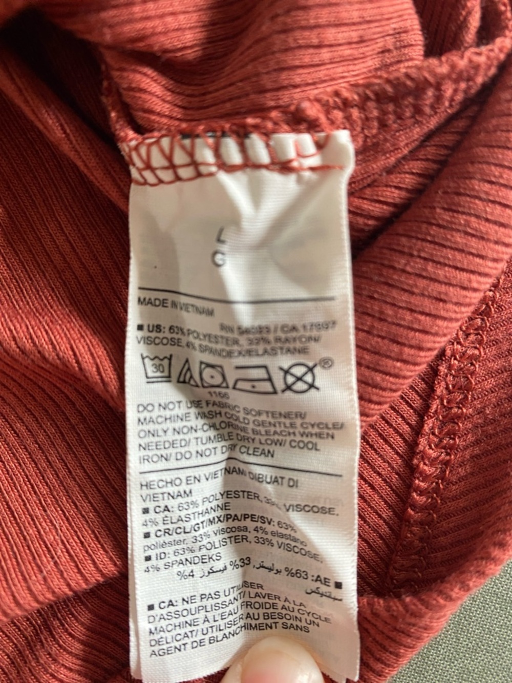 Old Navy Ribbed Short-Sleeve Tee in Rust - Picture 3 of 3